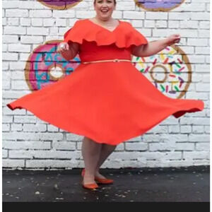 Jay Godfrey Orange Party Dress Size 22 Fit & Flare Party Wedding Romantic $437